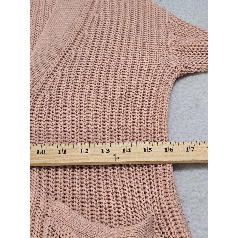 DemyLee New York Womens XS Pink Cotton Open Knit Button Front Cardigan Sweater - Picture 9 of 11